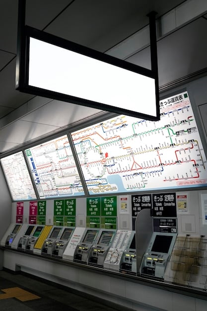 A close-up view of a modern traffic control center, showing multiple monitors displaying real-time traffic data, AI analysis, and optimized traffic signal timing. Focus on the screens and the sophisticated technology involved.