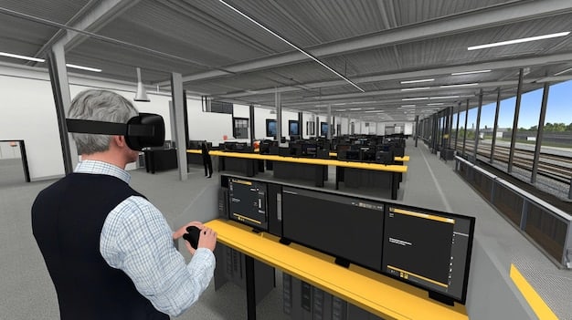 A modern logistics control center filled with large screens displaying real-time data visualizations of transportation networks, weather patterns, and delivery schedules, showcasing the sophisticated technology used in current TMS.