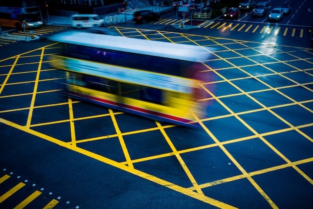 A dynamic simulation of a public transportation system using a digital twin, showing real-time bus and train movements, passenger volumes, and optimized routes displayed on a large interactive screen in a control center.