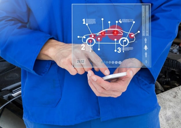 A close-up of an IoT sensor attached to a truck engine, highlighting the sensor's role in collecting real-time data for predictive maintenance.