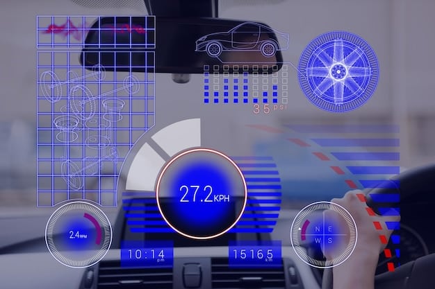 A dashboard displaying real-time data streaming from IoT sensors on a fleet of trucks, showing key metrics like temperature, vibration, and pressure.