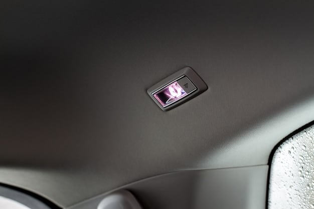 A close-up shot of a parking sensor embedded in a parking space. The sensor is sleek and modern, with a clear indicator light showing whether the space is occupied or vacant.