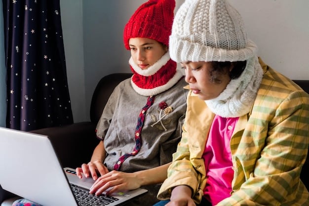 A close-up shot of a family in a small apartment, looking frustrated at a slow internet connection on their old laptop. The image highlights the challenges of digital access in low-income households.