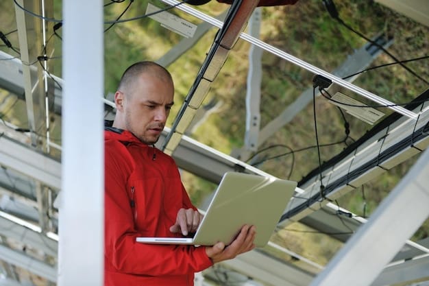 A technician installing high-speed internet equipment in a low-income neighborhood, showing the expansion of broadband access.