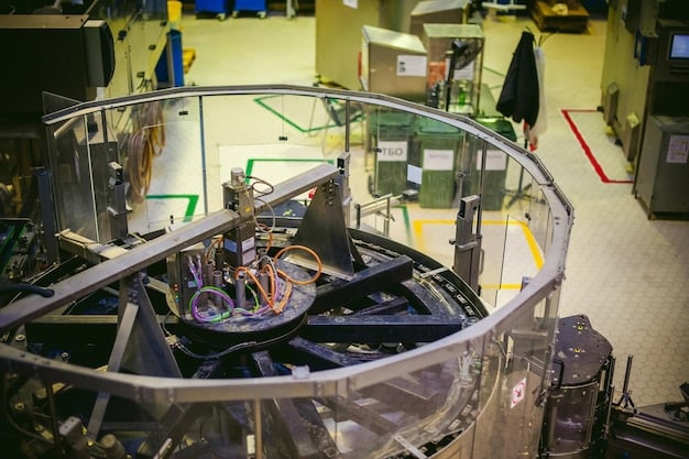 Interior view of an active electric vehicle battery gigafactory, displaying automated production lines, robotic arms assembling battery modules, and engineers monitoring the process.