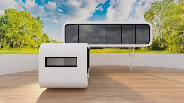 A digital rendering of a futuristic EV charging station powered by solar panels, with multiple electric vehicles charging simultaneously. The rendering showcases a clean, sustainable design.