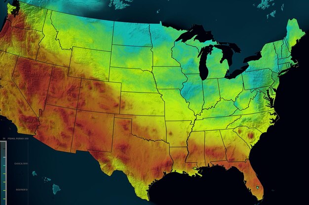A heat map of the United States, showing the EV adoption rates by state. California, Washington, and Oregon are highlighted in dark green to indicate high adoption rates, while states in the Midwest and South are in lighter shades, showing lower adoption rates.