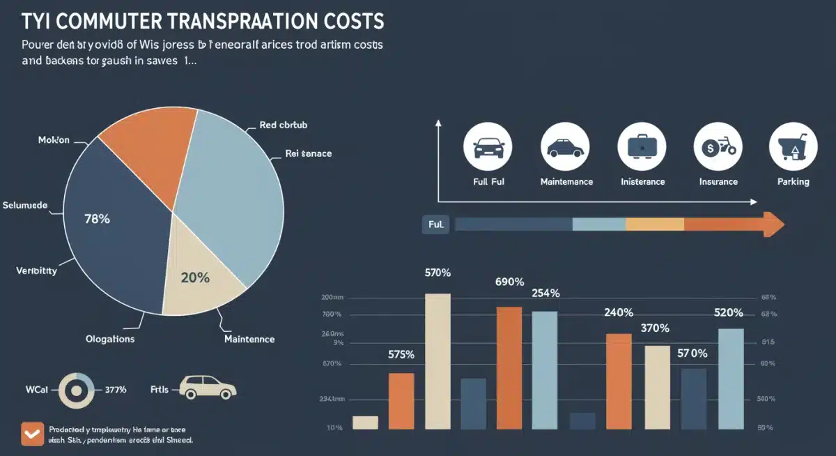 Infographic detailing US commuter transportation cost breakdown and potential savings from new mobility.