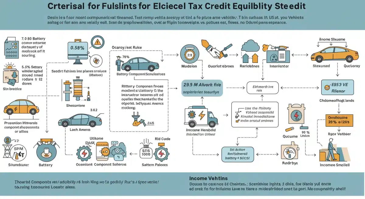 Infographic detailing eligibility criteria for 2026 federal EV tax credits.