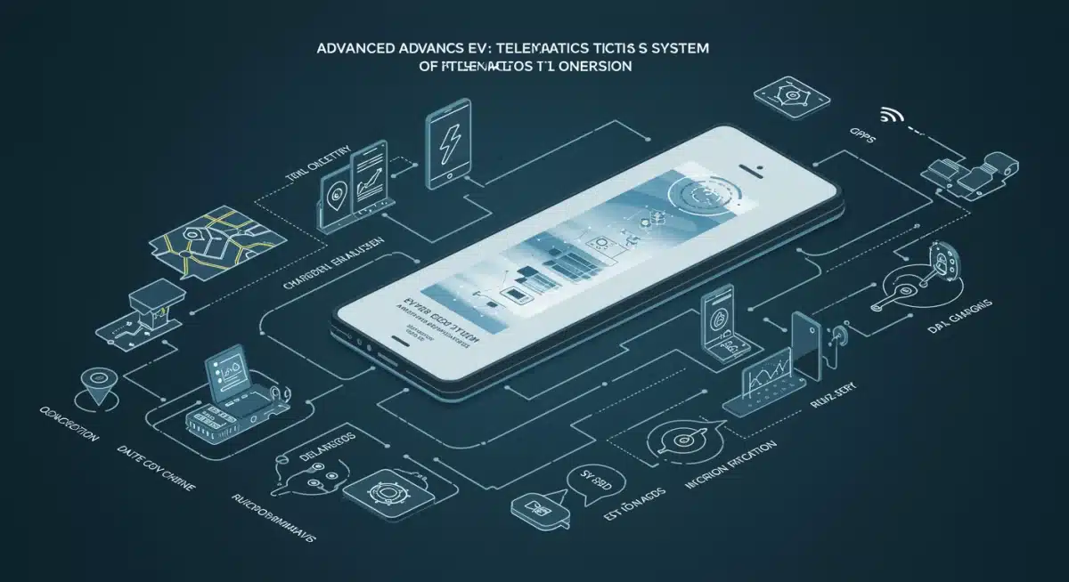Infographic detailing EV telematics system functionalities