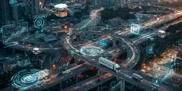 Futuristic US transportation network optimized by AI and machine learning technologies