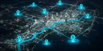 Smart water management system with sensors in a modern US city