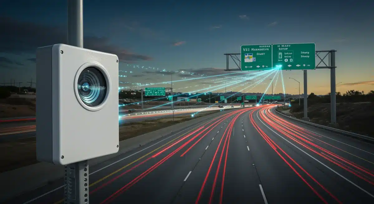 Vehicle-to-infrastructure communication sensor on a US smart highway