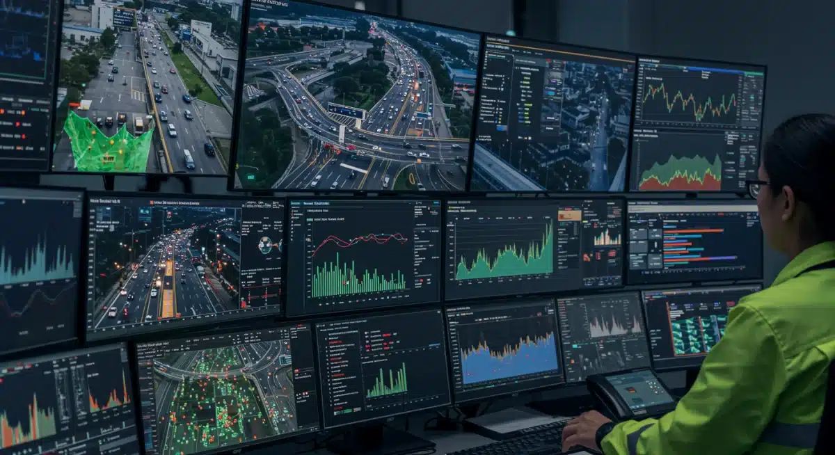 Traffic control center with real-time AI data and predictive analytics