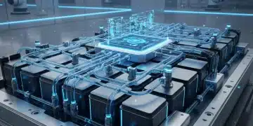 Advanced EV battery thermal management system in a laboratory setting.