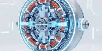 Futuristic electric vehicle motor showcasing advanced technology and high efficiency.