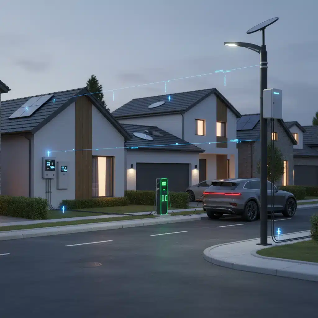 Smart meters and smart streetlights in a residential area