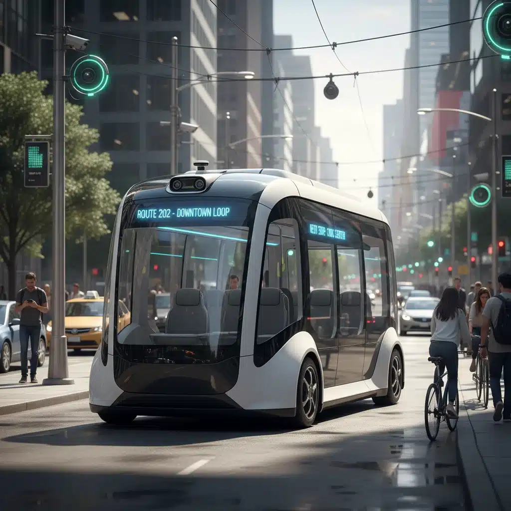 Autonomous electric shuttle operating in a smart city environment