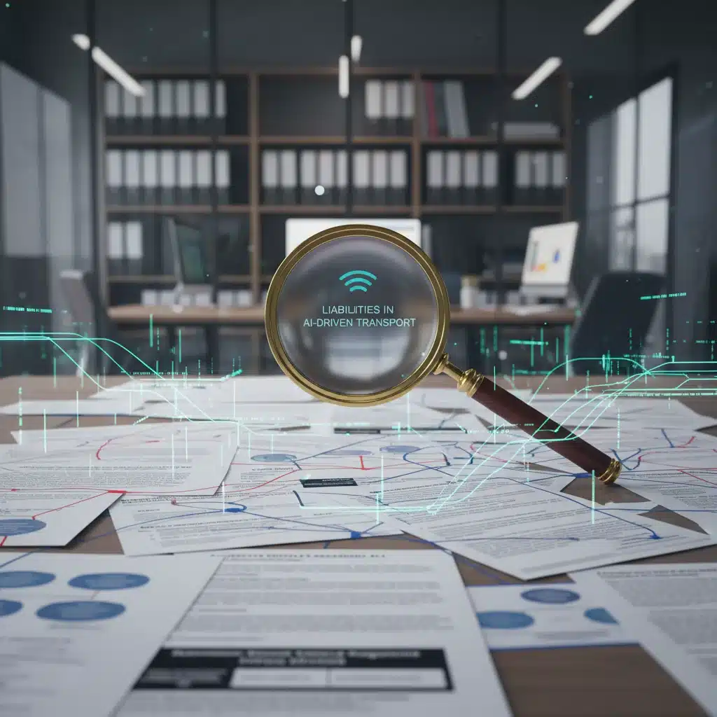 Intricate legal documents and policy diagrams representing autonomous vehicle regulations.